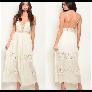 Ivory lace maxi dress